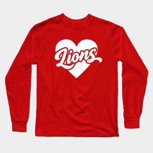 Vintage Lions School Spirit // High School Football Mascot // Go Lions Long Sleeve T-Shirt